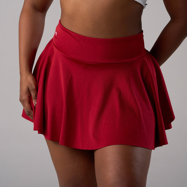 Mini falda rojo vino