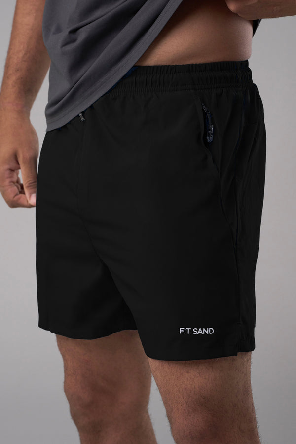 Zipper Shorts Negro